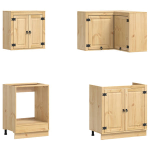 Massivholz Schrank Honigbraun Kiefer 8-teilig