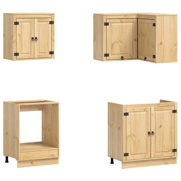 Massivholz Schrank Honigbraun Kiefer 8-teilig