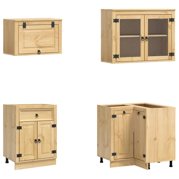 Massivholz Schrank Honigbraun Kiefer 8-teilig