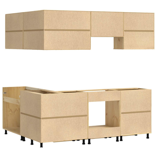 Massivholz Schrank Honigbraun Kiefer 8-teilig
