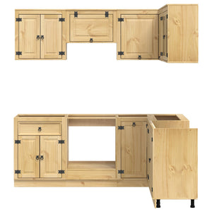 Massivholz Schrank Honigbraun Kiefer 8-teilig