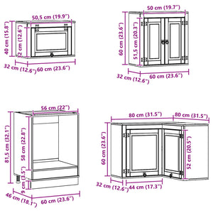Massivholz Schrank Honigbraun Kiefer 8-teilig