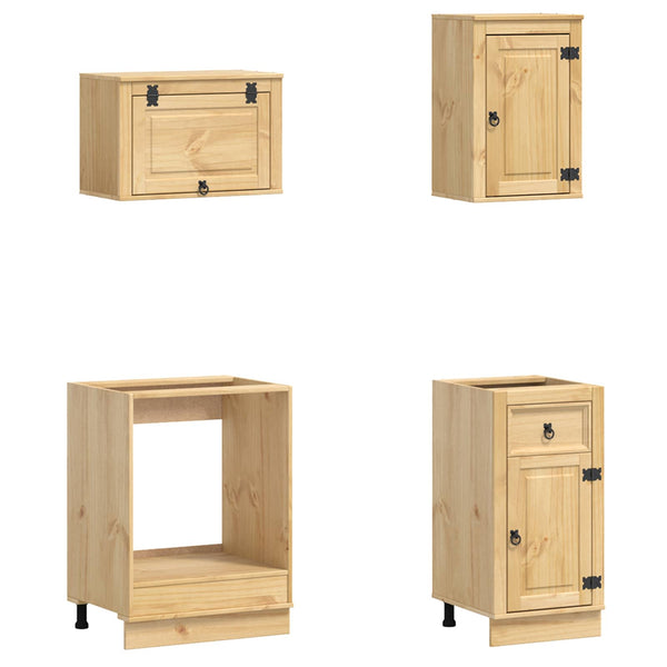 Honigbrauner Kiefer Massivholz Schrank mit Regal