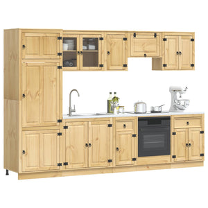 Honigbrauner Kiefer Massivholz Schrank mit Regal