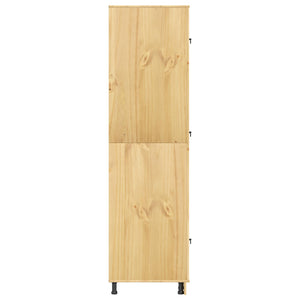 Honigbrauner Kiefer Massivholz Schrank mit Regal