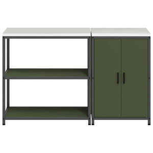 Küchen Aufbewahrungsset mit Regal Olive Grün, 2-teilig