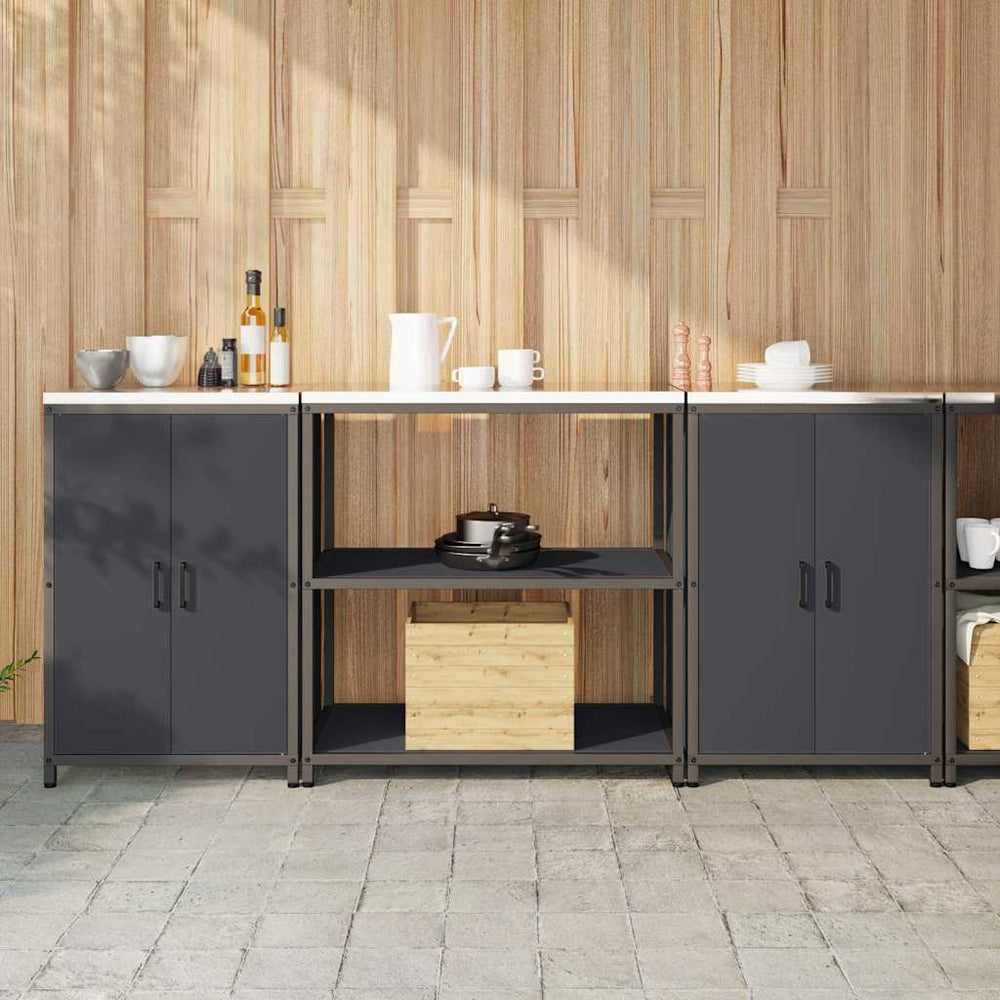 Küchen Aufbewahrungsset mit Regal Anthrazit 3-teilig