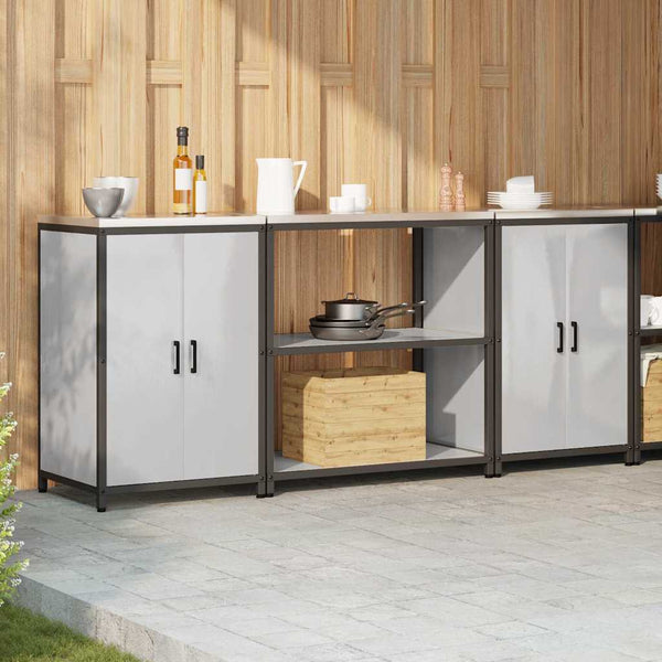 Küchen Aufbewahrungsset mit Regal, 3-teilig, Edelstahl