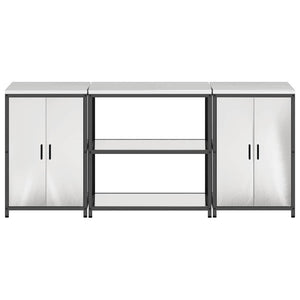 Küchen Aufbewahrungsset mit Regal, 3-teilig, Edelstahl