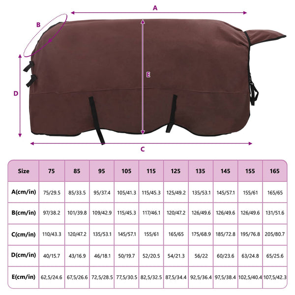 vidaXL Horse Rug Full Dark Brown 155 cm Polyester