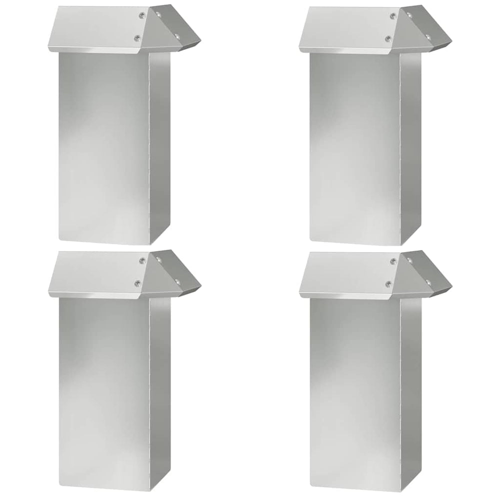 vidaXL Snail Fence 4 pcs Silver 13.5 x 13.5 x 25 cm Galvanised Steel