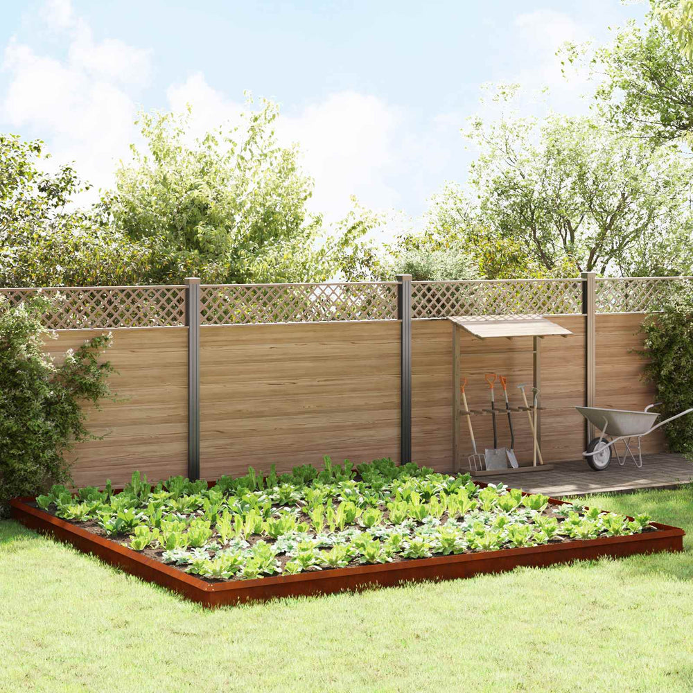 vidaXL Snail Fence 20 pcs Rusty Weatherproof Steel