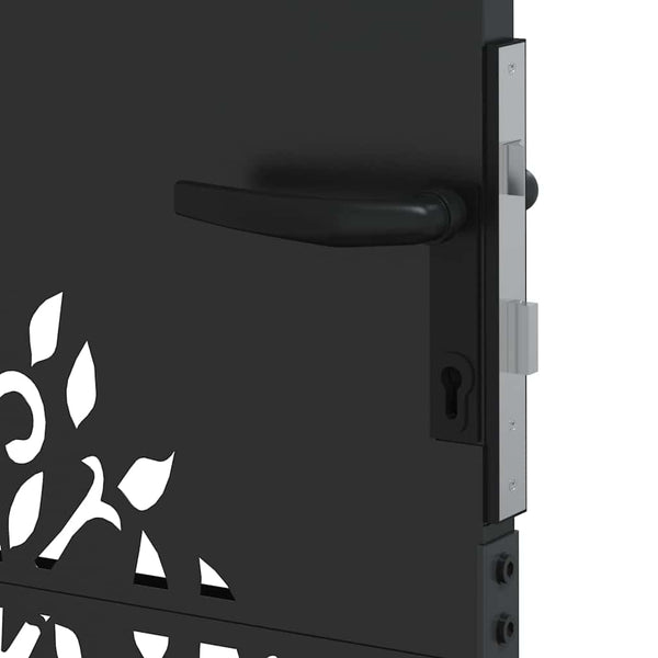vidaXL Garden Gate Black 85 x 100 cm Powder-Coated Steel