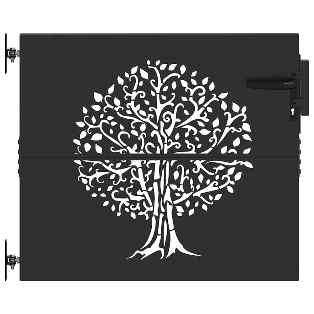 vidaXL Garden Gate Black 85 x 100 cm Powder-Coated Steel
