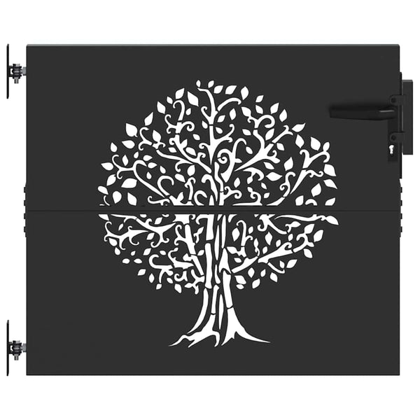 vidaXL Garden Gate Black 85 x 100 cm Powder-Coated Steel