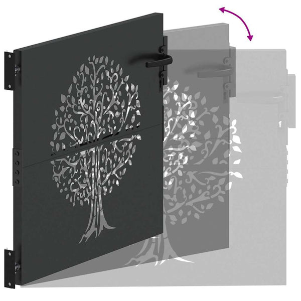 vidaXL Garden Gate Black 85 x 100 cm Powder-Coated Steel