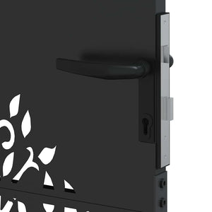 vidaXL Garden Gate Black 85 x 125 cm Powder-Coated Steel