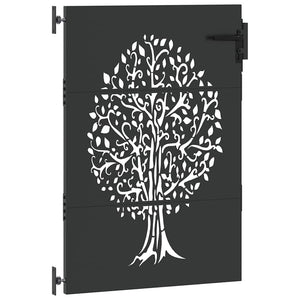 vidaXL Garden Gate Black 85 x 125 cm Powder-Coated Steel