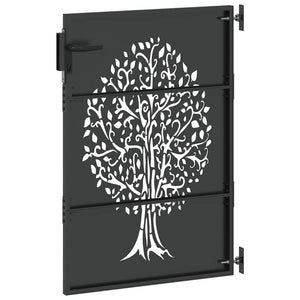 vidaXL Garden Gate Black 85 x 125 cm Powder-Coated Steel