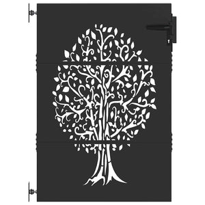 vidaXL Garden Gate Black 85 x 125 cm Powder-Coated Steel