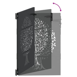 vidaXL Garden Gate Black 85 x 125 cm Powder-Coated Steel