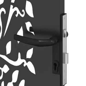 vidaXL Garden Gate Black 85 x 200 cm Powder-Coated Steel