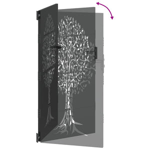 vidaXL Garden Gate Black 85 x 200 cm Powder-Coated Steel