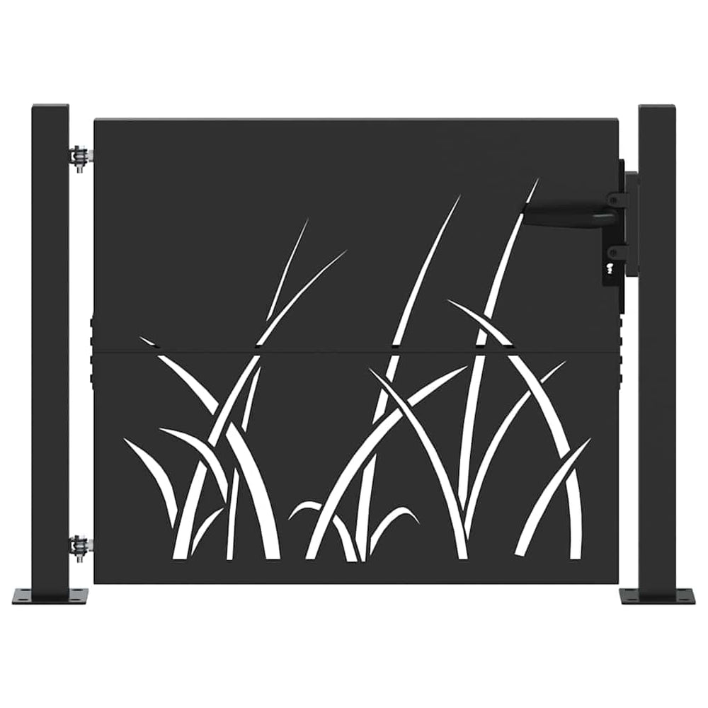 vidaXL Garden Gate Black 110 x 105 cm Powder-Coated Steel