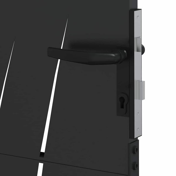 vidaXL Garden Gate Black 110 x 130 cm Powder-Coated Steel