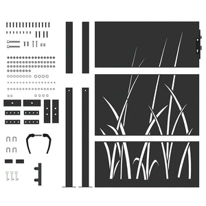 vidaXL Garden Gate Black 110 x 130 cm Powder-Coated Steel
