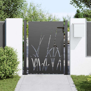 vidaXL Garden Gate Black 110 x 130 cm Powder-Coated Steel
