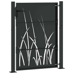 vidaXL Garden Gate Black 110 x 130 cm Powder-Coated Steel