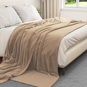 vidaXL Camel Throw Blanket 220 x 240 cm Fleece