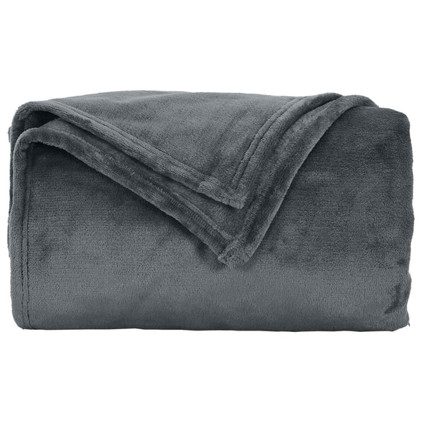 vidaXL Throw Blanket Dark Grey 220 x 240 cm Fleece