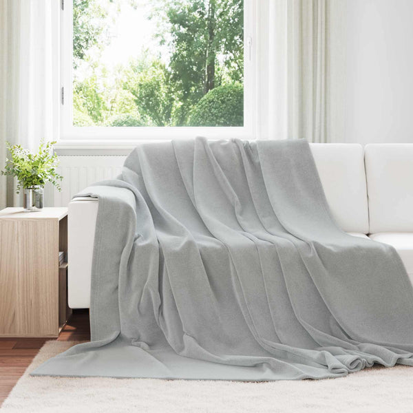 vidaXL Grey Throw Blanket 220 x 240 cm Fleece