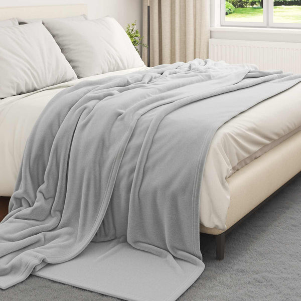 vidaXL Grey Throw Blanket 220 x 240 cm Fleece