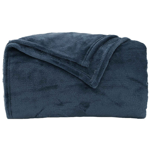 vidaXL Throw Blanket Navy Blue 130 x 150 cm Fleece