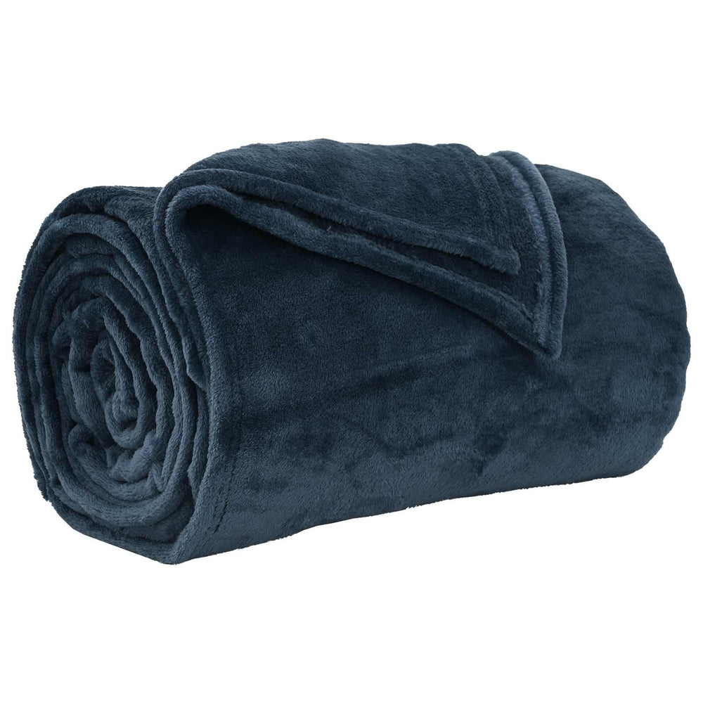 vidaXL Throw Blanket Navy Blue 150 x 200 cm Fleece