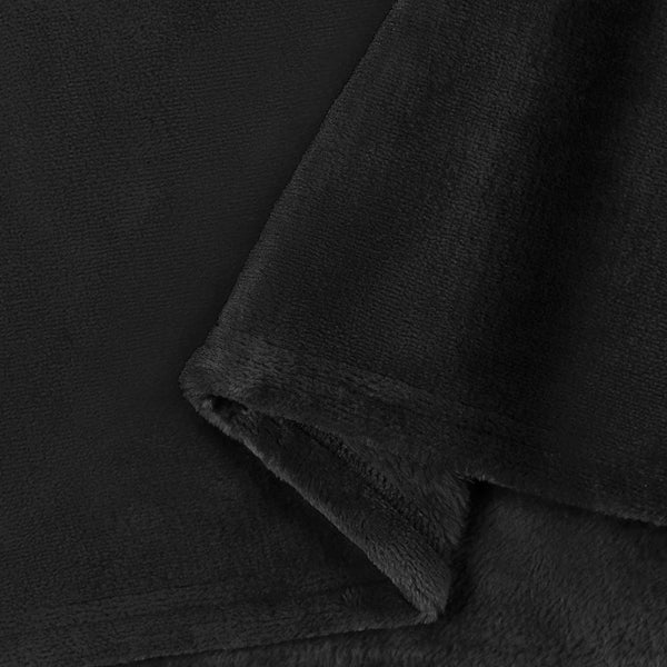 vidaXL Throw Blanket Black 130 x 150 cm Fleece