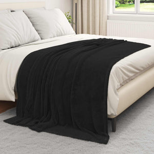 vidaXL Throw Blanket Black 150 x 200 cm Fleece