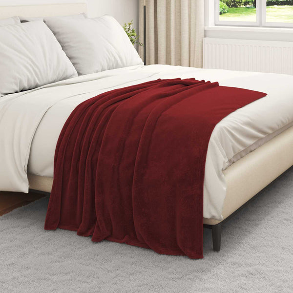 vidaXL Throw Blanket Burgundy 130 x 150 cm Fleece