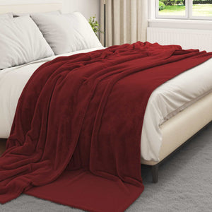 vidaXL Throw Blanket Burgundy 220 x 240 cm Fleece