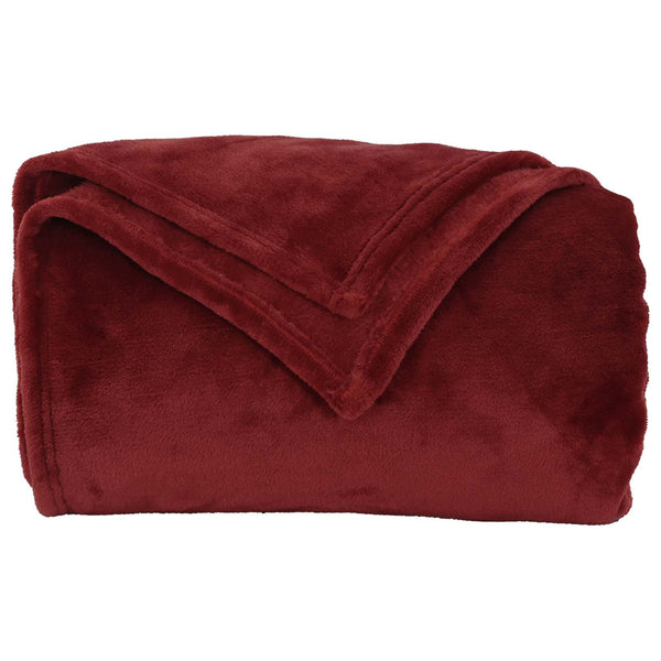 vidaXL Throw Blanket Burgundy 220 x 240 cm Fleece
