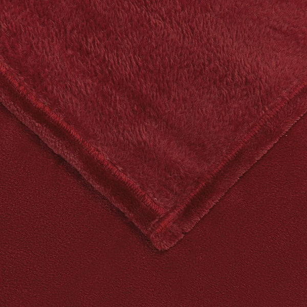 vidaXL Throw Blanket Bordeaux Red 240 x 270 cm Fleece