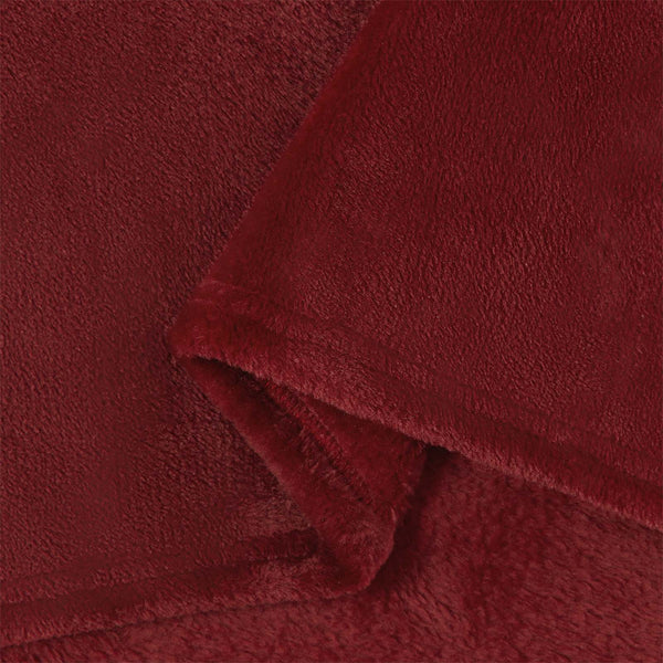 vidaXL Throw Blanket Bordeaux Red 240 x 270 cm Fleece