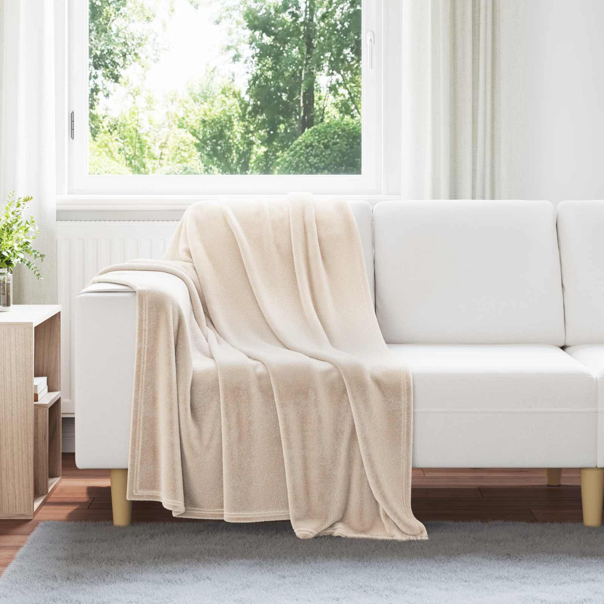 vidaXL Blankets 6 pcs Beige 130 x 150 cm Fleece