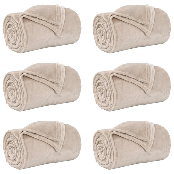 vidaXL Blankets 6 pcs Beige 130 x 150 cm Fleece