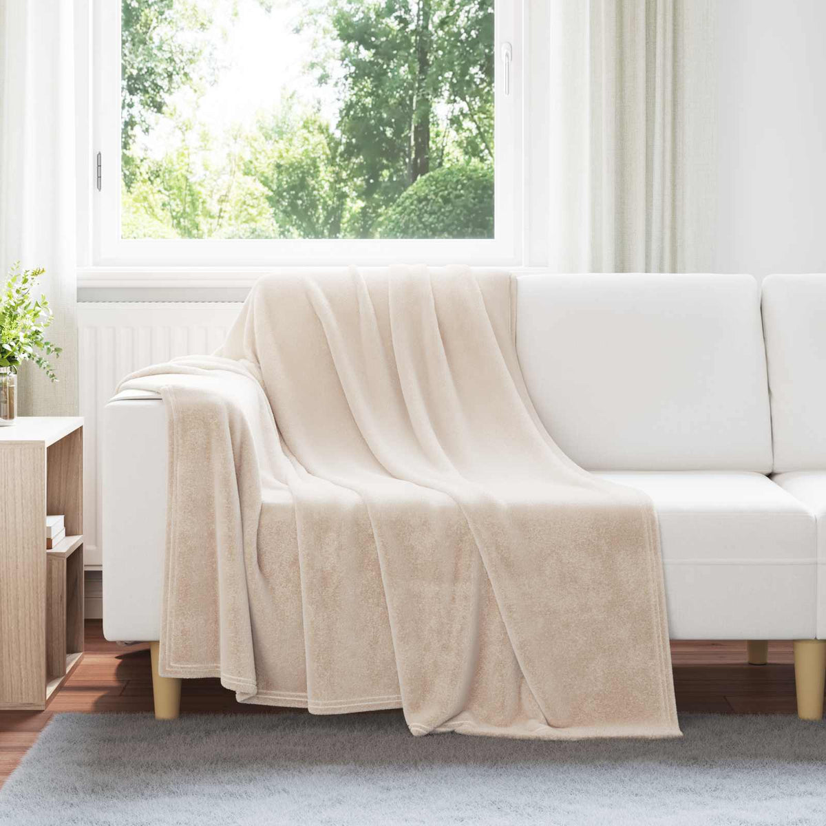 vidaXL Throws 6 pcs Beige 150 x 200 cm Fleece