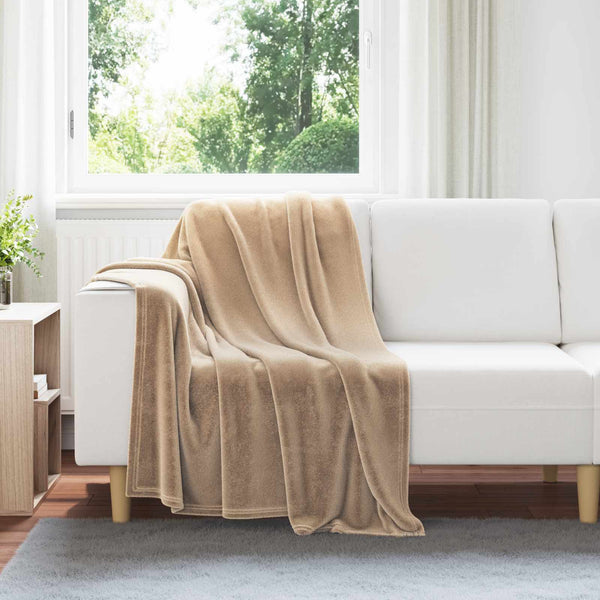 vidaXL Living Room Blankets 6 pcs Camel 130 x 150 cm Fleece
