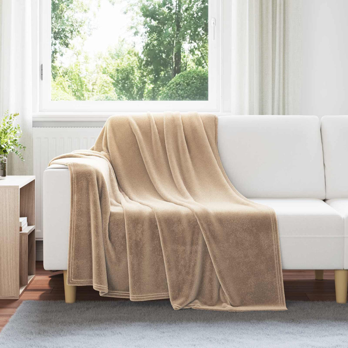 vidaXL Blankets 6 pcs Camel 150 x 200 cm Fleece